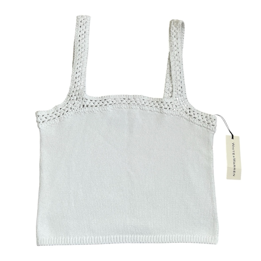 White + Warren Crochet Strap Tank